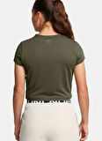 Haki Kadın Yuvarlak Yaka Crop Top T-Shirt 1387729-390 Meridian Baby Tee
