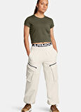 Haki Kadın Yuvarlak Yaka Crop Top T-Shirt 1387729-390 Meridian Baby Tee