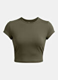 Haki Kadın Yuvarlak Yaka Crop Top T-Shirt 1387729-390 Meridian Baby Tee