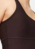 Kahve Kadın Yuvarlak Yaka Crop Top Atlet 1386613-227 Meridian Rib Crop Tank