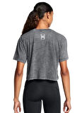 Siyah Kadın Yuvarlak Yaka Crop Baskılı T-Shirt 1386343-001 UA Run Anywhere Shortsl