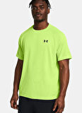 Yeşil Erkek Yuvarlak Yaka Normal Kalıp T-Shirt 1382796-304 UA Tech Textured SS