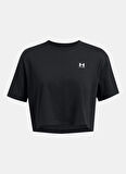 Siyah Kadın Yuvarlak Yaka T-Shirt 1386845-001 UA W BOXY CROP LOGO SS
