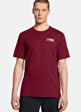 Bordo Erkek Yuvarlak Yaka Normal Kalıp T-Shirt 1382850-625 UA Bball Logo Court SS