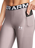 Gri Kadın Lastikli Compression Fit Desenli Tayt 1388693-015 HeatGear Rib Legging