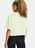Yeşil Kadın Yuvarlak Yaka Normal Kalıp T-Shirt 1386845-383 UA W BOXY CROP LOGO SS