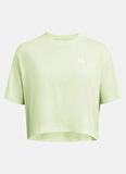 Yeşil Kadın Yuvarlak Yaka Normal Kalıp T-Shirt 1386845-383 UA W BOXY CROP LOGO SS