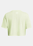 Yeşil Kadın Yuvarlak Yaka Normal Kalıp T-Shirt 1386845-383 UA W BOXY CROP LOGO SS