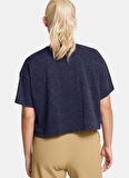 Lacivert Kadın Yuvarlak Yaka Crop Top T-Shirt 1389153-410 UA W VARSITY CROP HW SS