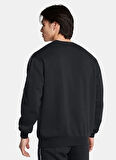 1389357-001 UA Icon Fleece Crew Tap Yuvarlak Yaka Fitted Siyah Erkek Sweatshirt