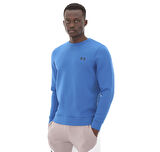 A1389351-432-432 Under Armour Ua Unstoppable Flc Crew Eu Erkek Sweatshirt Mavi