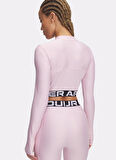 1388692-647 HeatGear Rib 1/4 Zip LS Fermuarlı Yaka Fitted Pembe Kadın T-Shirt