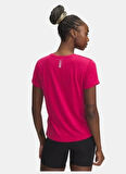 1386337-681 UA Launch Camo Shortsle Yuvarlak Yaka Fitted Pembe Kadın T-Shirt