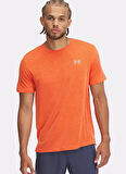 1386681-847 UA Launch Camo Shortsle Kırmızı Yuvarlak Yaka Fitted Erkek T-Shirt
