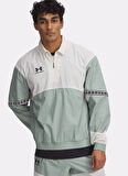 1387923-348 UA M's 96 Terrace Drill Fermuarlı Yaka Loose Fit Yeşil Erkek Sweatshirt