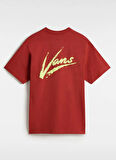 Vans VN000K42E2Z1-Brush Script LOOSE SS Kırmızı Yuvarlak Yaka Normal Düz Erkek T-Shirt