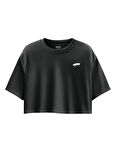 Vans VN000P5QBLK1-W SALTON RELAX CROP SS Siyah Yuvarlak Yaka Normal Düz Kadın T-Shirt