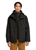 Timberland BENTON Waterproof Shell Jacket Siyah Dik Yaka Normal Düz Erkek Yağmurluk
