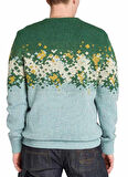 Timberland TB0A6H2KEYM1-Fairisle Sweater Mavi Yuvarlak Yaka Regular Fit Desenli Erkek Sweatshırt