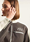 Vans VN000R3HEMV1-Ryden Biker Jacket Siyah Normal Düz Kadın Zip Ceket