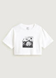 Vans VN000RCHWHT1-Rhythm Relaxed Crop ss Beyaz Bisiklet Yaka Normal Düz Kadın T-Shirt