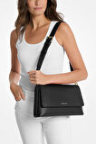 Kadın Nessa Deri Postacı Çantası - Siyah | undefined