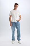 DeFacto Baggy Fit Geniş Kalıp Normal Bel Geniş Paça Jean Yıkamalı Pantolon B3926AX24AUNM39