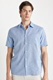 DeFacto Regular Fit Yazlık Polo Yaka Basic Düz Kısa Kollu Gömlek D4498AX24SMBE627