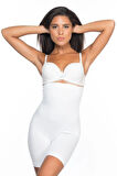 Kadın Beyaz Yüksek Bel Paçalı Korse Mem2007