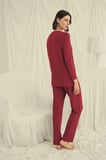kapsulavm Uzun Kollu Boydan Düğmeli V Yaka Pijama Takımı
