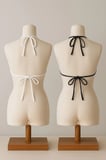 Kadın Siyah ve Beyaz Minimal Kesim Üçgen Bikini Üstü