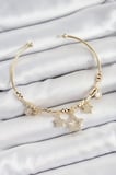 Pirinç Zirkon Taşlı Yıldız Model Gold Renk Charm Bileklik