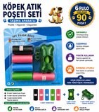 Köpek Dışkı Poşeti 6 rulo + Taşıma Aparatı Hediyeli ( 90 poşet - 6 rulo )