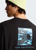 The North Face NF0A8G9WJK31-LIQUID BOX NSE OVERSIZ Siyah Yuvarlak Yaka Regular Fit Düz Erkek T-Shirt