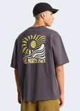 The North Face NF0A8GA0RHI1-M SUN OVERSIZE-GRAPHIC Gri Yuvarlak Yaka Regular Fit Baskılı Erkek T-Shirt