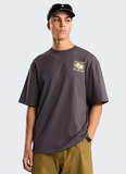 The North Face NF0A8GA0RHI1-M SUN OVERSIZE-GRAPHIC Gri Yuvarlak Yaka Regular Fit Baskılı Erkek T-Shirt