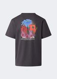 The North Face NF0A8GB2RHI1-M 1966 FLORA RELAXED Gri Yuvarlak Yaka  Regular Fit Baskılı Erkek T-Shirt