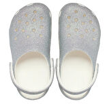 210985-100 Crocs Classic Iridescent Glitter Cgt çocuk Terlik Gri
