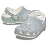 210985-100 Crocs Classic Iridescent Glitter Cgt çocuk Terlik Gri