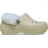 Crocs Classic Platform Fuzz Lined Clog Bone Terlik 212854_2Y2