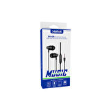 SX08 3.5 MM JACK SİLİKONLU KULAKLIK SİYAH