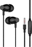 SX08 3.5 MM JACK SİLİKONLU KULAKLIK SİYAH