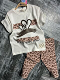 Kalp Leoper Desen Kapri Kız Takım