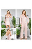 Kadın Sabahlık & Gecelik & Pijama & Şort & Askılı 6'lı Hediyelik Çeyizlik Set L1.JJ.0042.0A.12.012