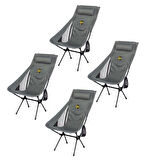 Sky Ultralight Katlanabilir Kamp Sandalyesi Gri 4 Adet
