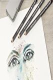 Alex Schoeller A5 300 Gr Cretacolor 6'lı Aquarell Sulandırılabilir Dereceli Rulo Kalemlik Eskiz Seti
