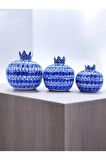Sharp & Art Özel Ve Detaylı El Işlemesi 3'lü Çini Nar Takımı...(12-10-8 CM)
