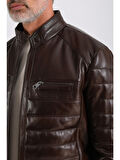 Leandro Erkek Şişme Deri Mont