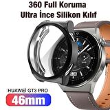 Polham Huawei Watch GT 3 Pro 46mm Ful Kaplama Koruyucu Kılıf, Soft Silikon Darbe Emici Saat Kılıf