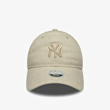 New Era 9Forty New York Yankes Mlb Linen Kadın Krem Şapka